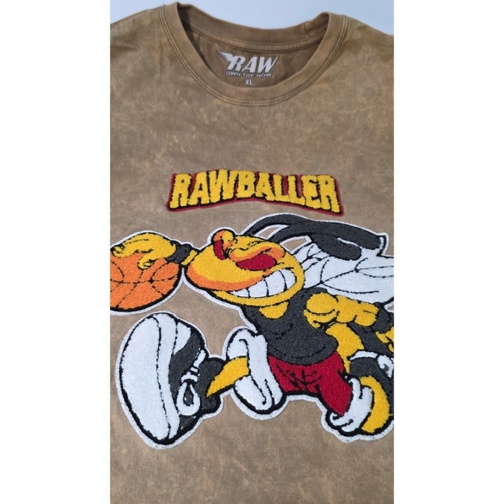Raw Own The Now Chenille Patch‎ Rawballer Basketball XL T-shirt